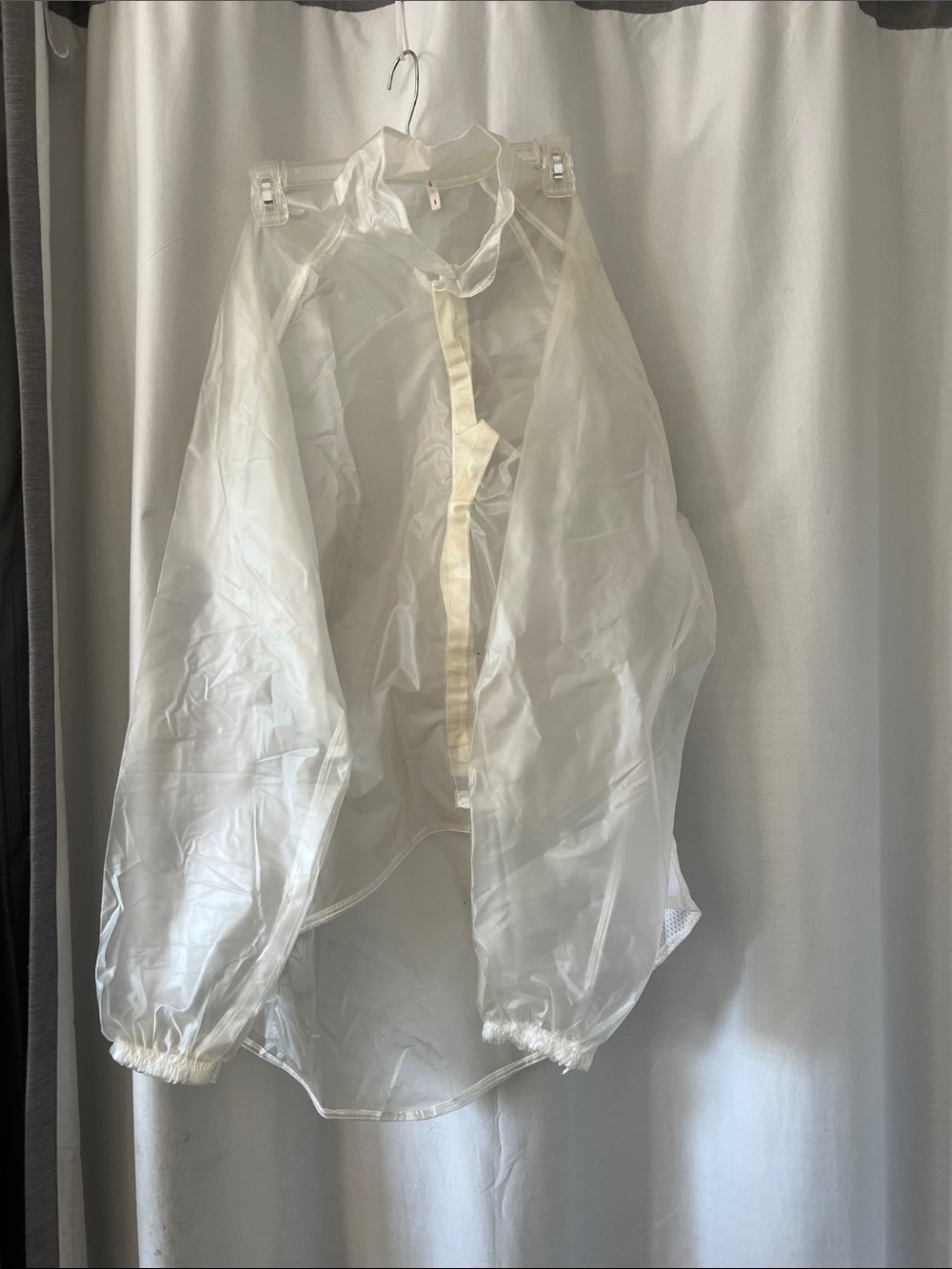 Source Unknown Sheer Transparent White Rain Jacket